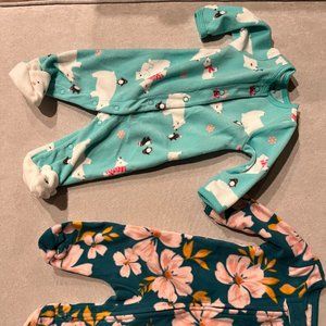 Carters Footed Pajama (nb size) set of two
